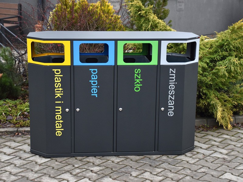 Kosz do segregacji Mia 2 x 114 l + 2 x 127 l owalny dwustronny – nuotrauka 4