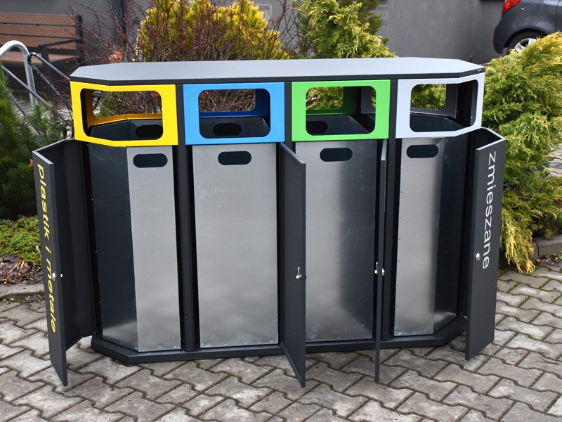 Kosz do segregacji Mia 2 x 114 l + 2 x 127 l owalny dwustronny – nuotrauka 5