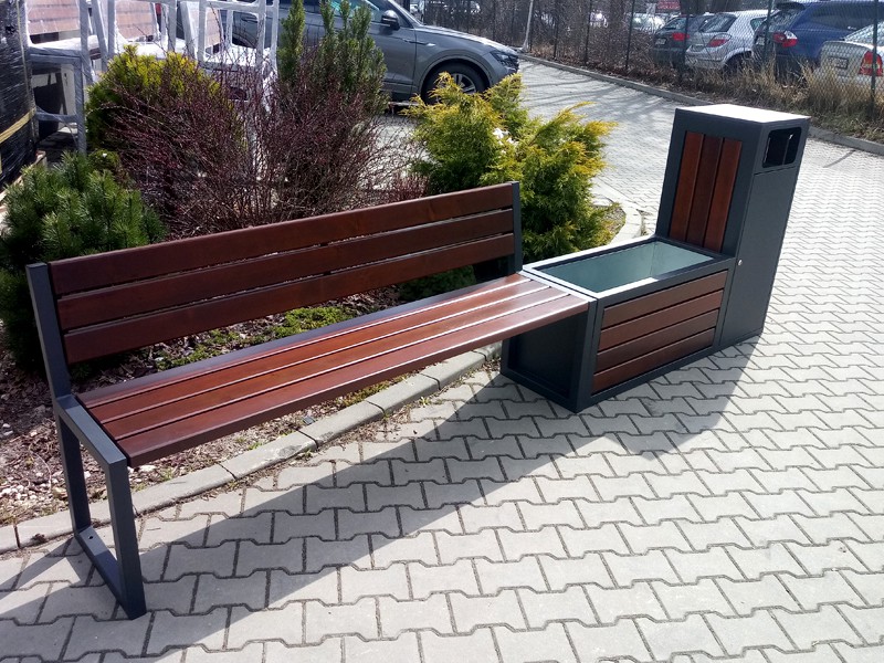 Viviana Street Furniture Set: Bench, Planter and Litter Bin – photo 4