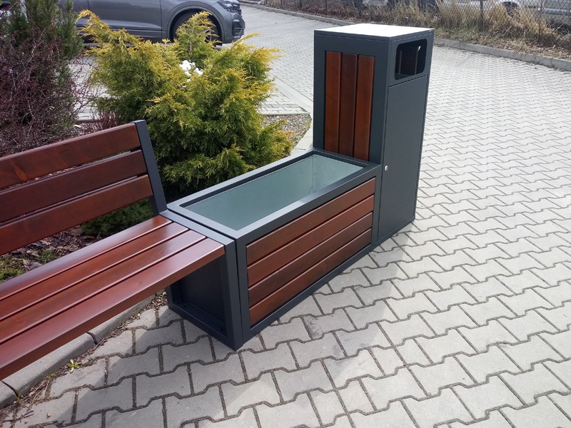 Viviana Street Furniture Set: Bench, Planter and Litter Bin – photo 7