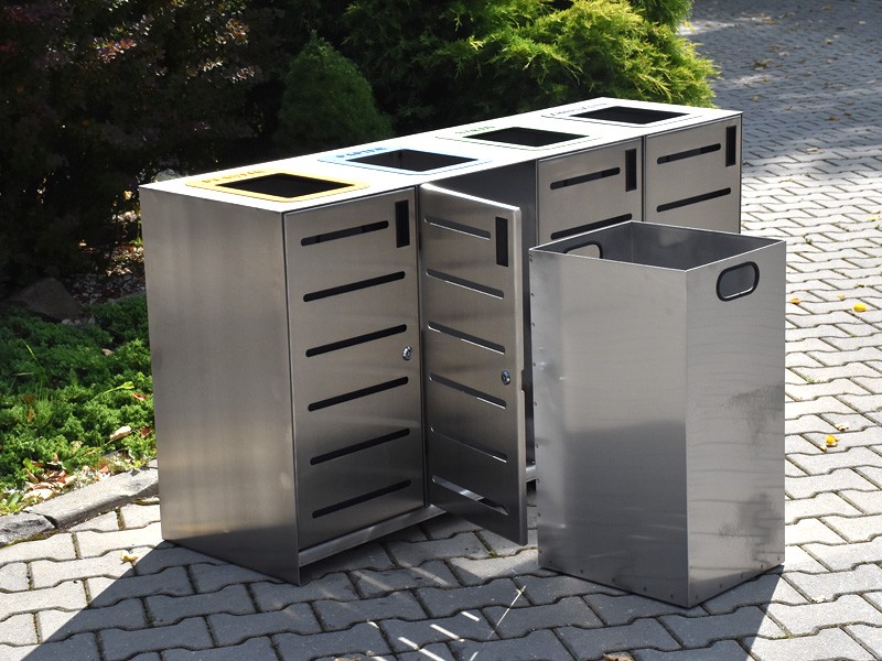 Dobiesław 4 x 80 l Recycling Bin, Vinyl Labels – photo 4