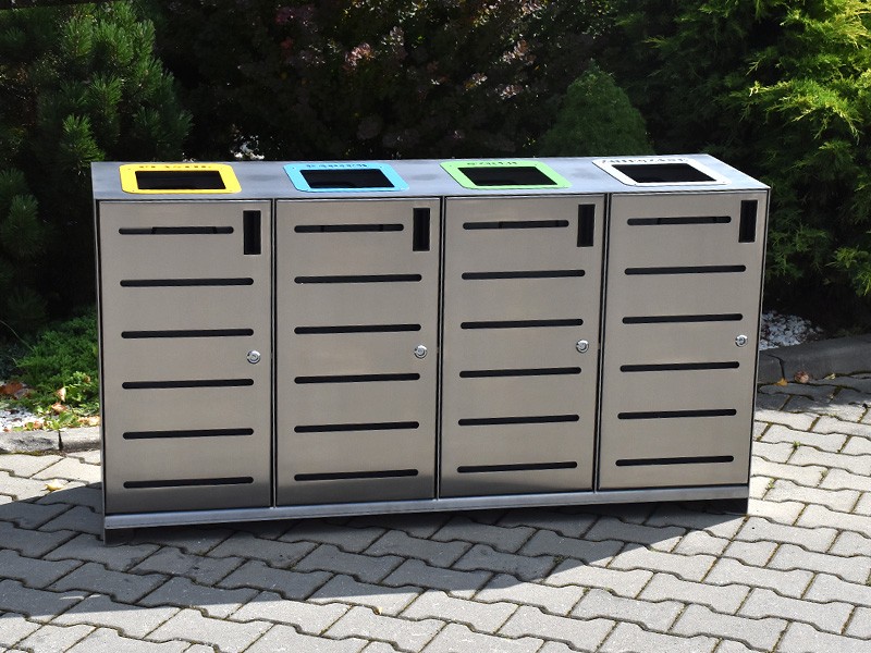 Dobiesław recycling bin 4 x 80 l with laser-cut lettering – photo 4