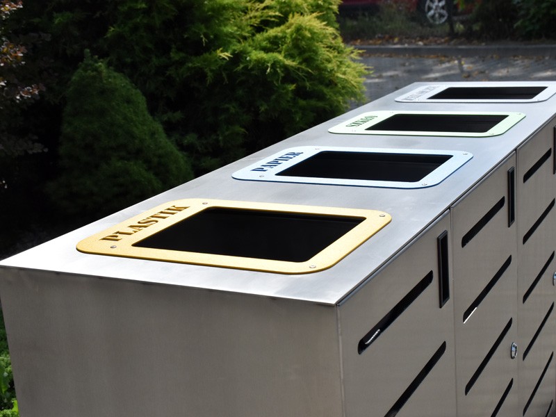 Dobiesław recycling bin 4 x 80 l with laser-cut lettering – photo 5