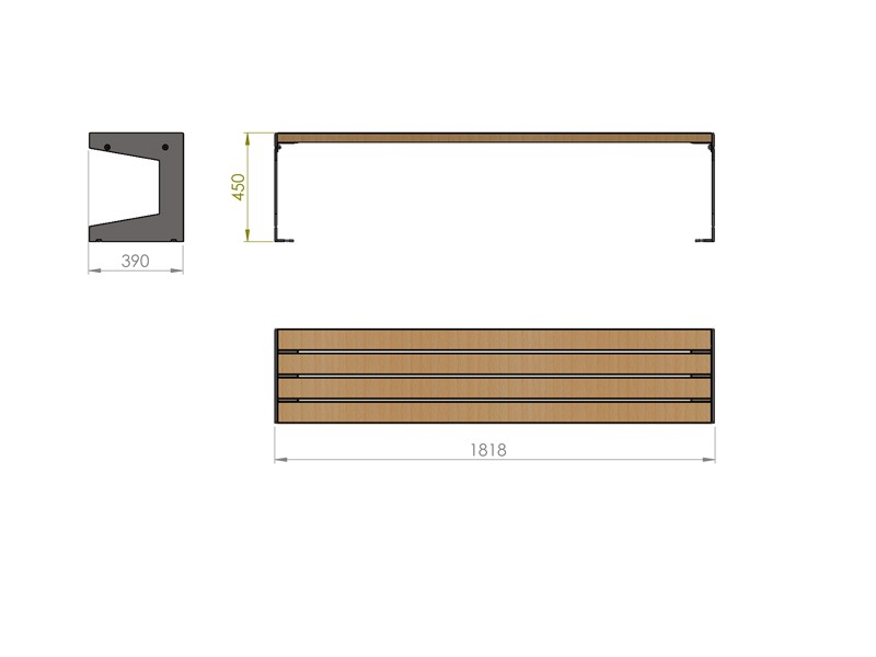 Gaja Backless Park Bench 182 cm, Weight 30 kg – photo 5