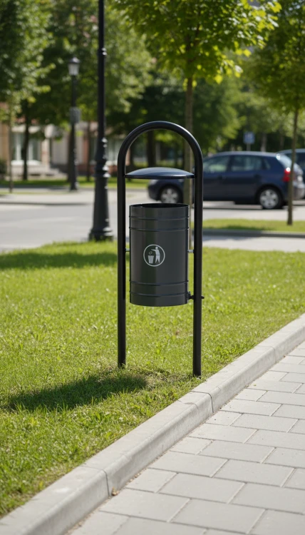 Gniewomir Street Litter Bin with Canopy 35 l – photo 3