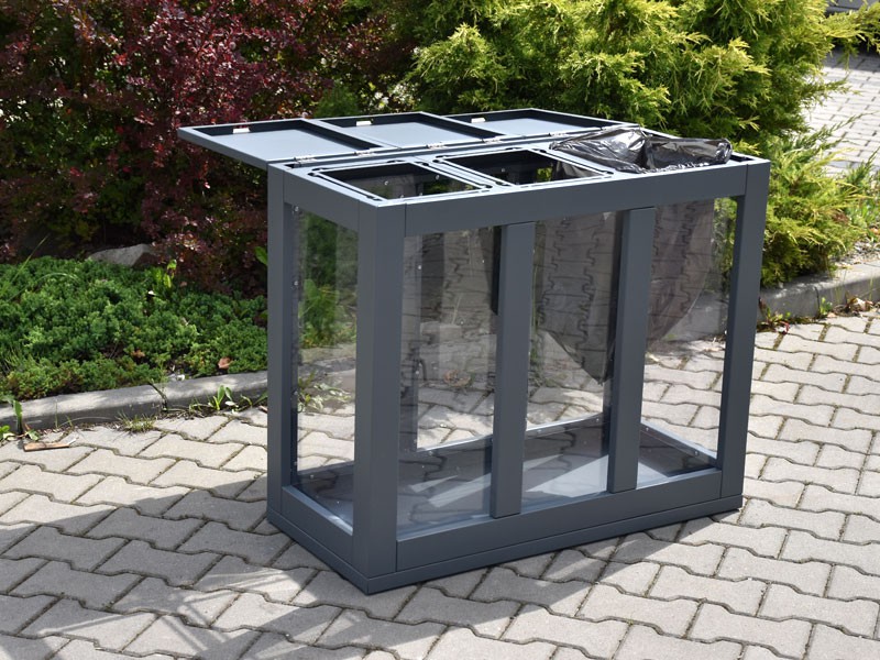 Konrad recycling bin 3 x 60 l transparent – photo 4