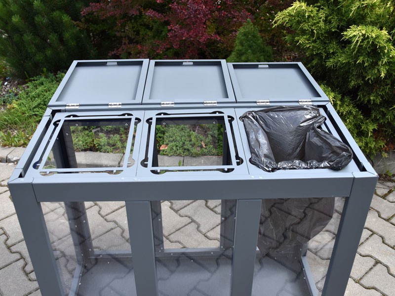Konrad recycling bin 3 x 60 l transparent – photo 5