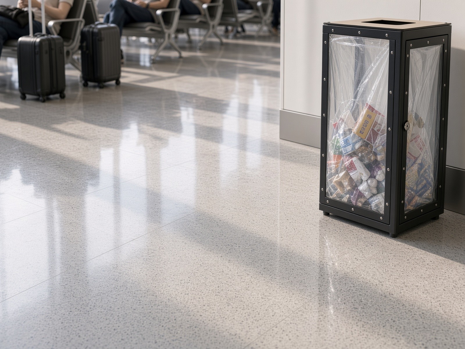 Straßenabfallbehälter Konrad 60 l transparent – Foto 3