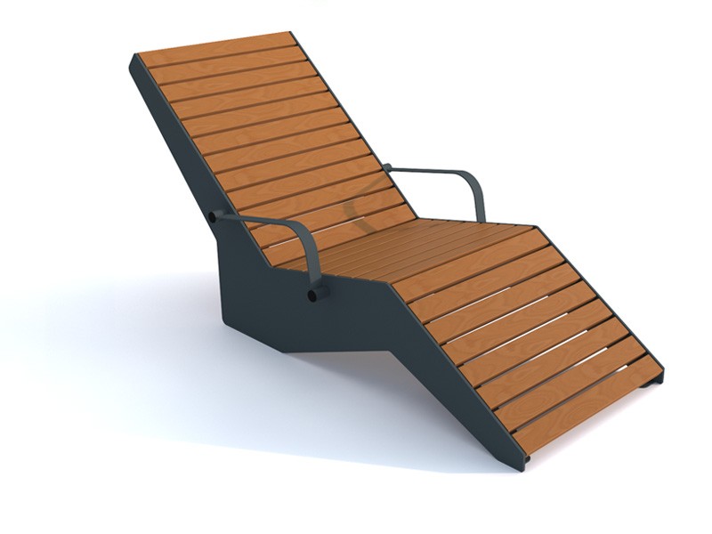 Kuba semi-reclining lounger with armrests