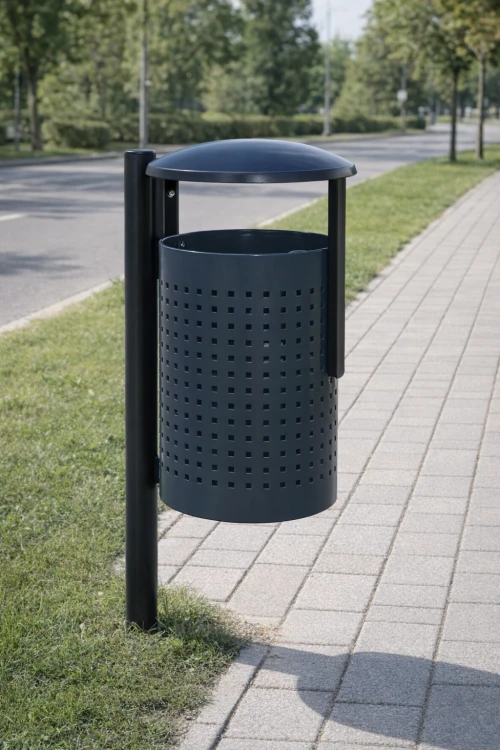Maks 35 l street litter bin with canopy – photo 2