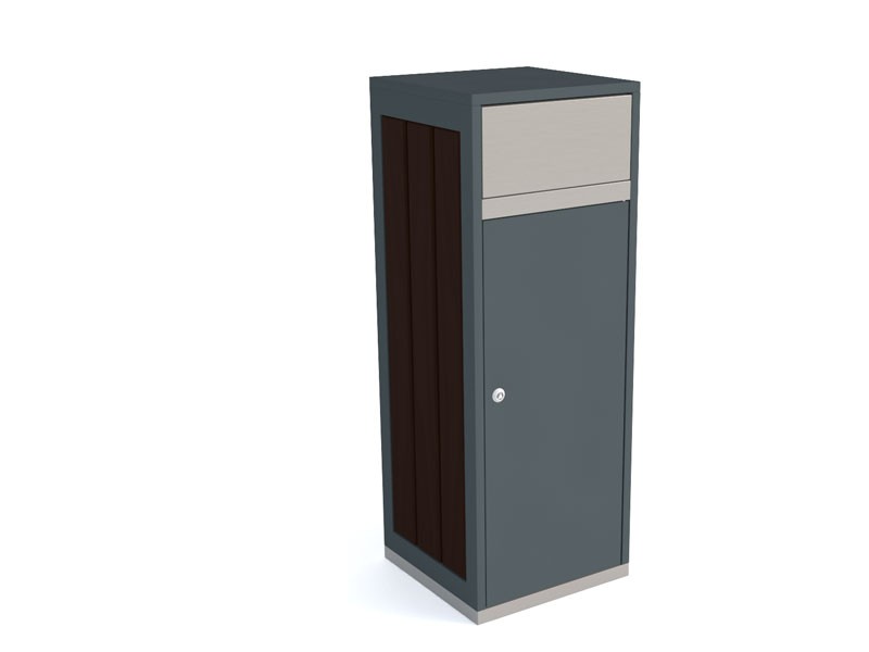 Mia street litter bin 120 l, timber and steel – photo 4