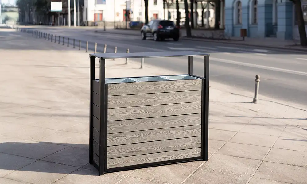 Koš na tříděný odpad Anita 3 x 75 l z kompozitu WPC – fotografie 4