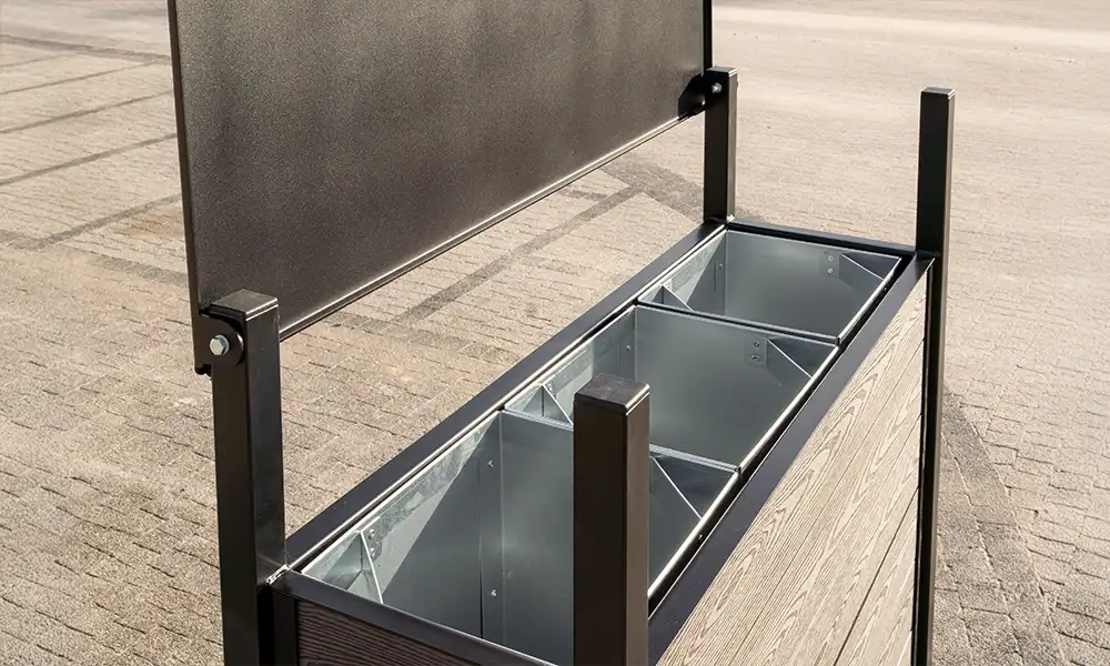 Koš na tříděný odpad Anita 3 x 75 l z kompozitu WPC – fotografie 5