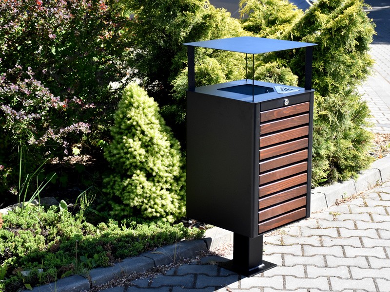 Lili street litter bin 60 l with ashtray and rain cover, 104 cm – photo 2