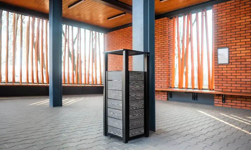 Kosz na śmieci Romuald 75 l z popielniczką WPC – foto 4
