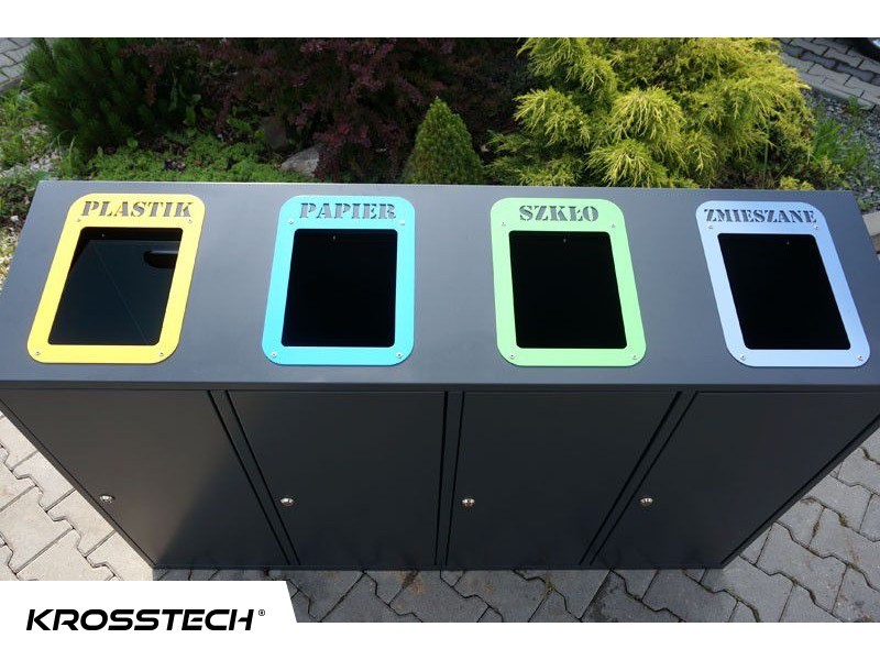 Mia recycling bin 4 x 40 l slanted – photo 4