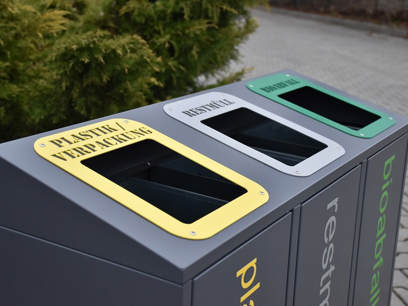 Mia recycling bin 3 x 80 l slanted – photo 4
