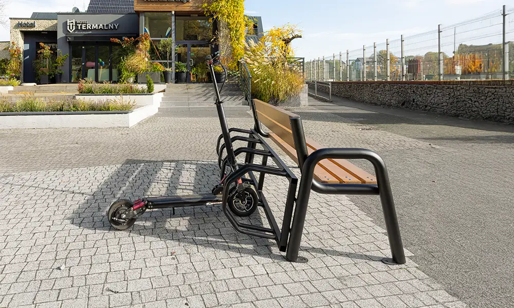 Tim park bench with bike rack 196 cm – photo 5