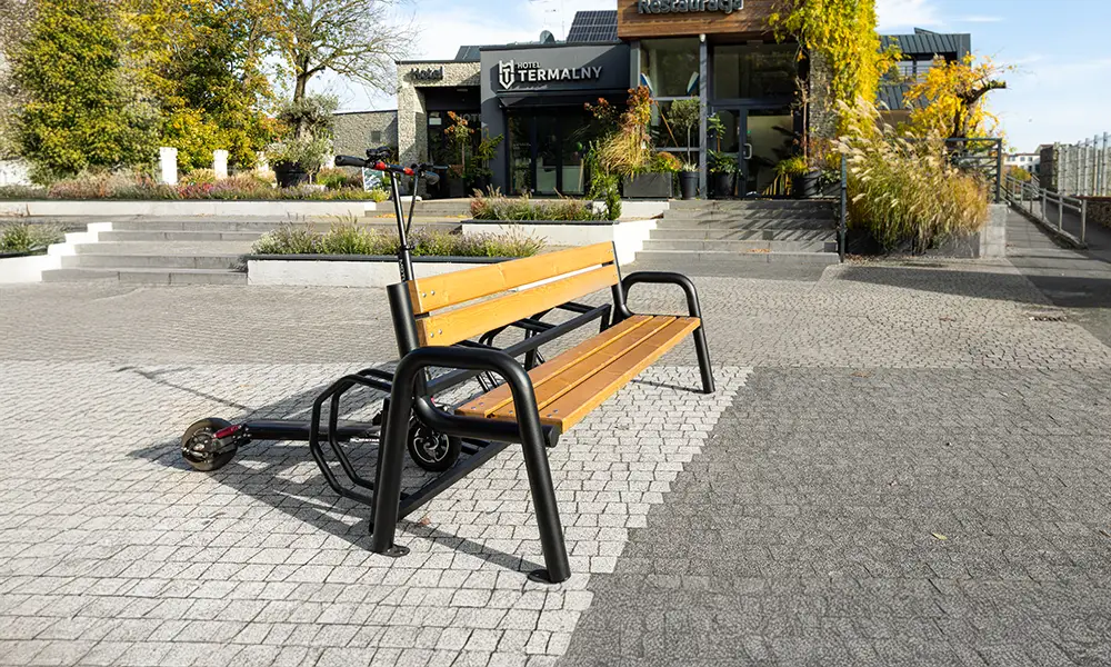 Tim park bench with bike rack 196 cm – photo 6