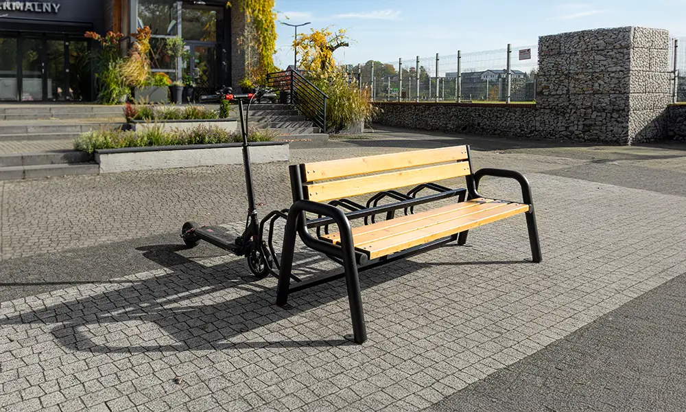 Tim park bench with bike rack 196 cm – photo 7