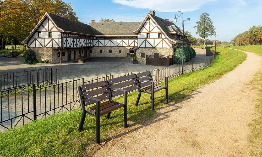 Kasper park bench with wheelchair space 210 cm