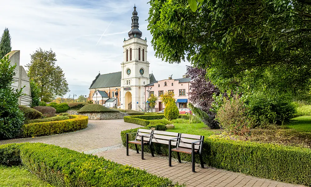 Ławka parkowa Kasper z miejscem na wózek 210 cm – fotografija 3