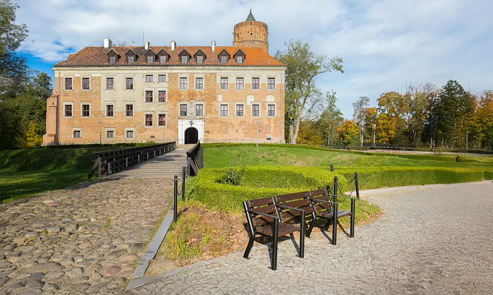 Ławka parkowa Kasper z miejscem na wózek 210 cm – fotografija 9