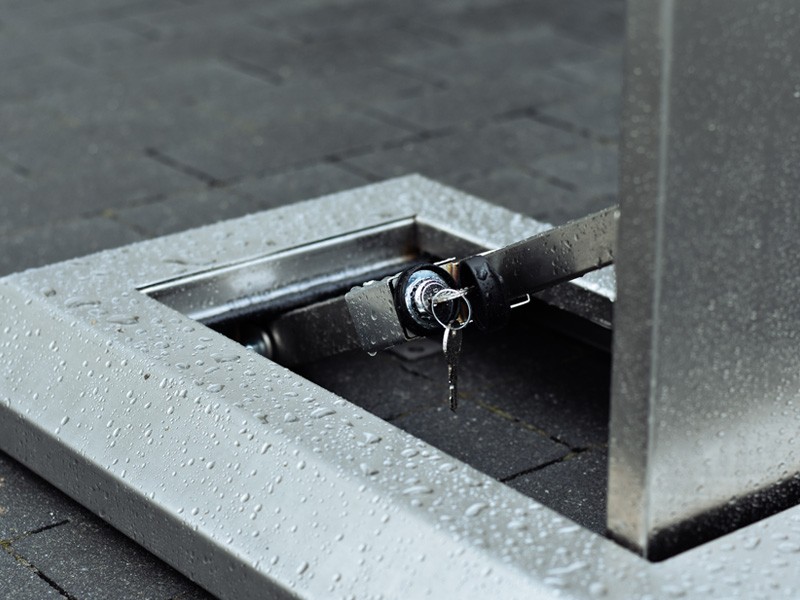 Darina flat parking barrier, stainless steel – photo 4