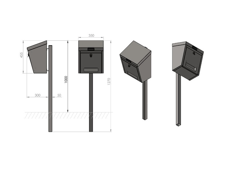 Roch Dog Waste Bin, Height 100 cm – photo 4