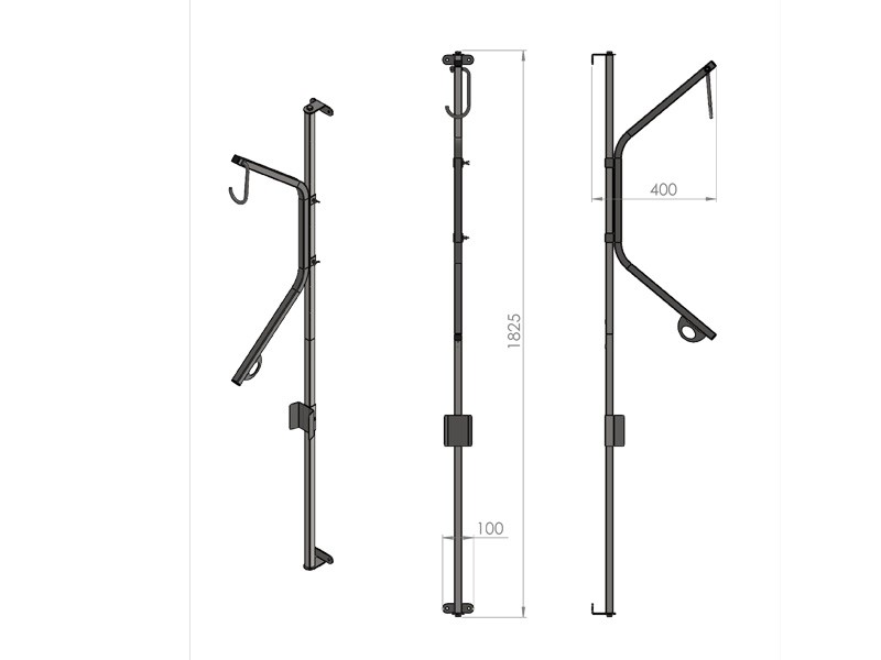Fahrradwandhalter Megan für 1 Fahrrad, verstellbar, Höhe 182,5 cm – Foto 16