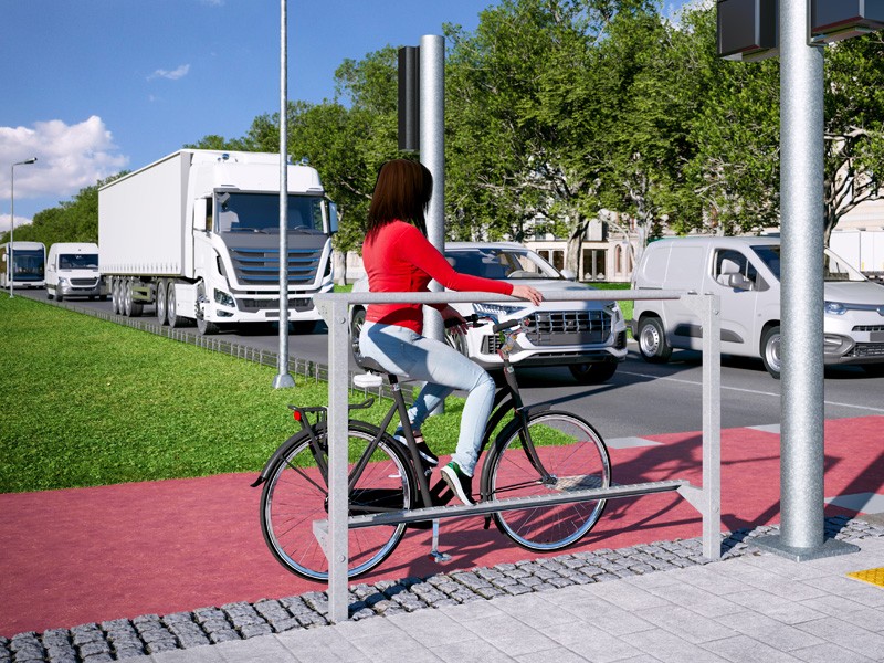 Radfahrer-Haltestütze Inga Höhe 145 cm – Foto 2