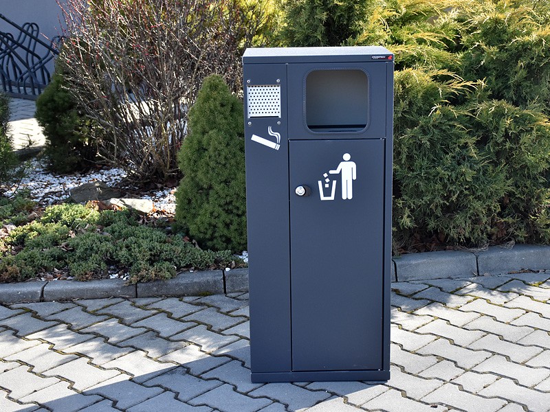 Bronisław 40 l litter bin with ashtray, eco version – photo 4