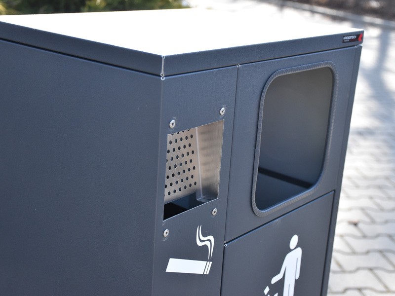 Bronisław 40 l litter bin with ashtray, eco version – photo 5