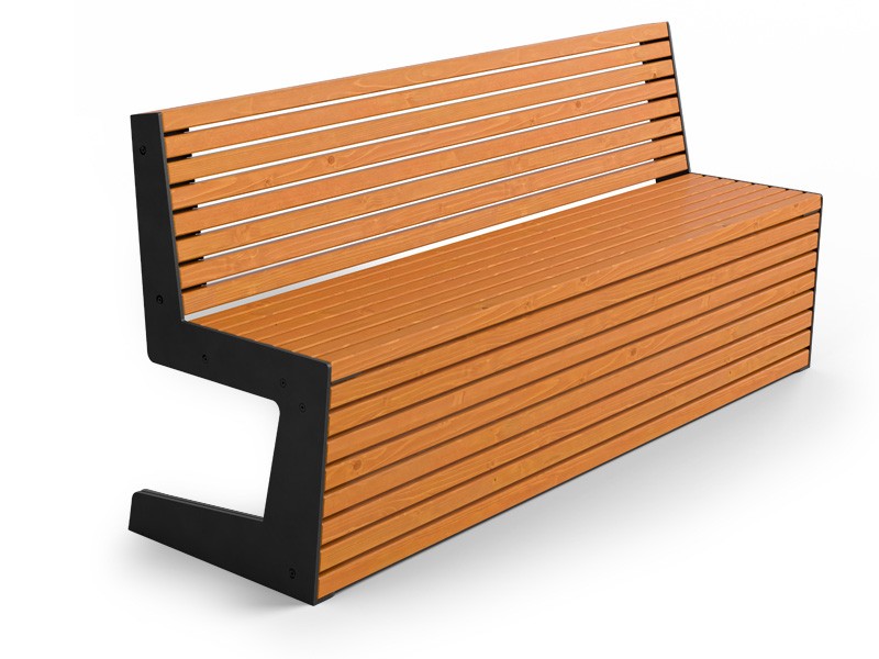 Gaja steel park bench with backrest, 182 cm – photo 5