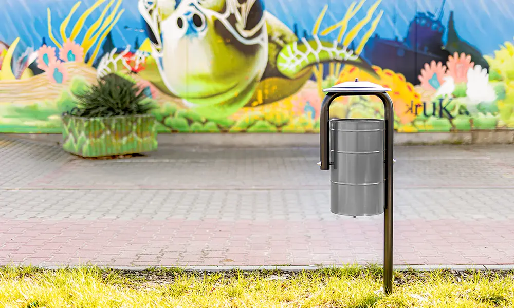 Izolda street litter bin 30 l, 116 cm high – photo 8