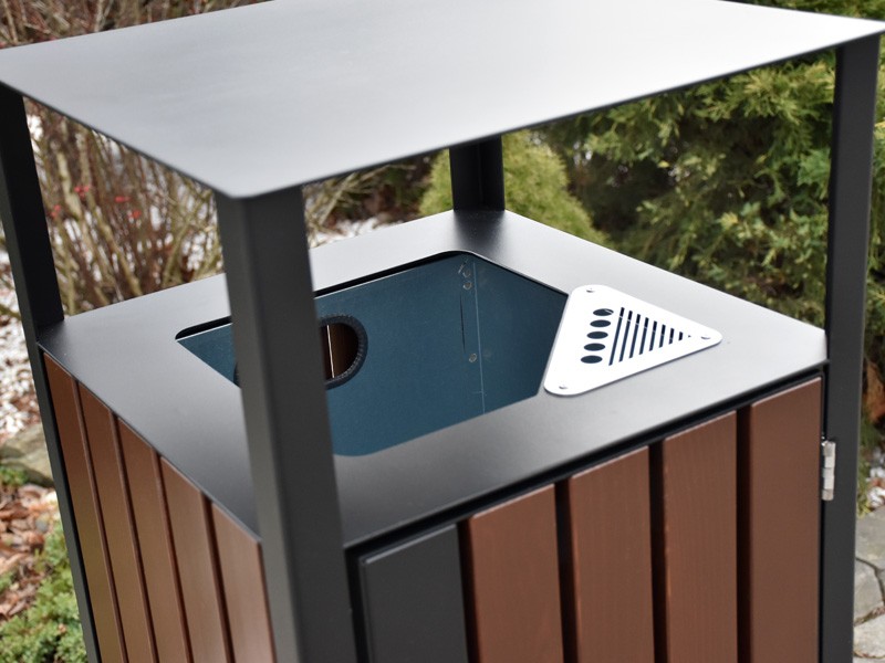 Krystian Park Litter Bin 60 l with Roof and Ashtray – photo 4
