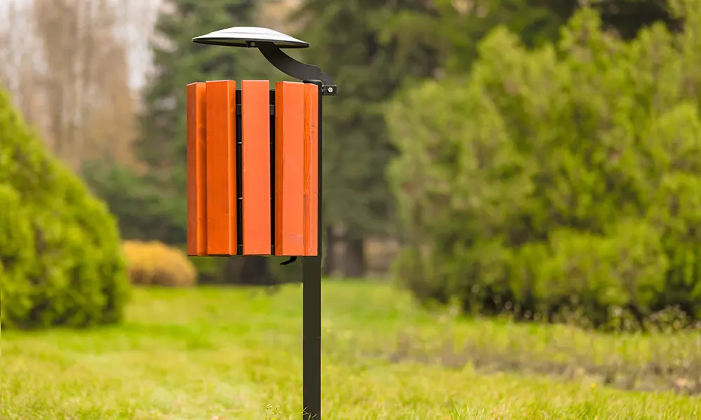 Alicia litter bin 30 l with canopy and ashtray – photo 5