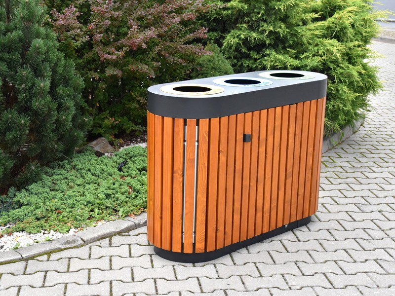 Kosz do segregacji Maxim 3 x 80 l – fotografia 2