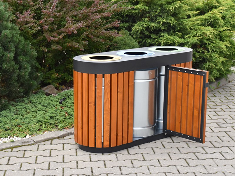 Kosz do segregacji Maxim 3 x 80 l – fotografia 3