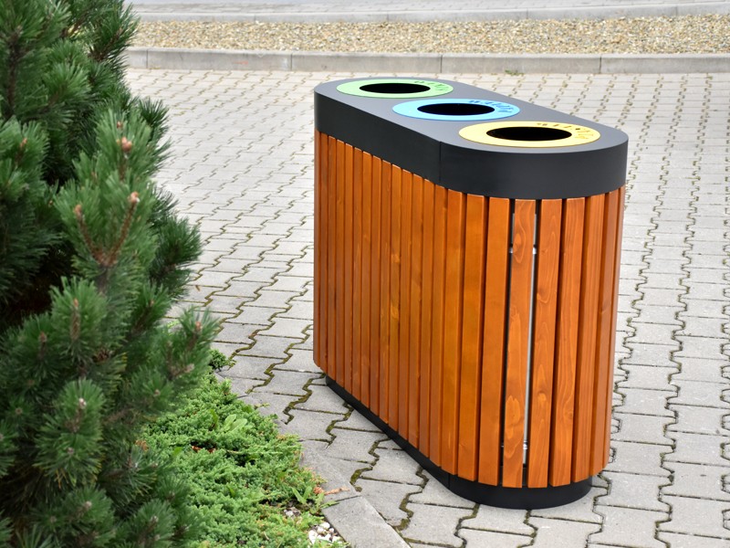 Kosz do segregacji Maxim 3 x 80 l – fotografia 4
