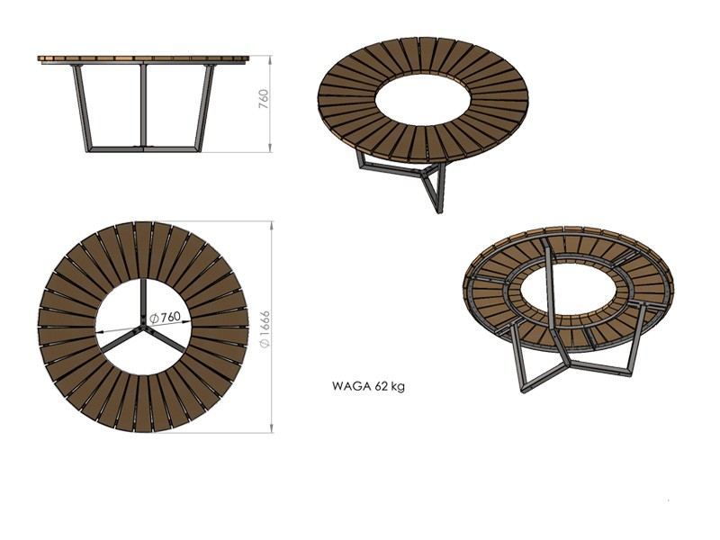 Szczepan round picnic table diameter 166 cm – photo 3
