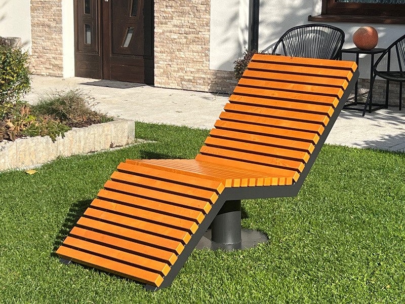 Inga swivel sun lounger, semi-reclining – photo 2