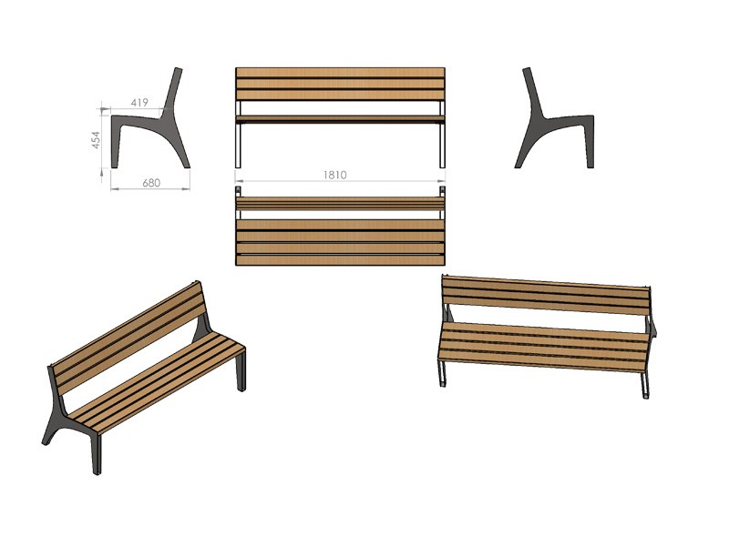 Miguel park bench with backrest 181 cm – photo 4