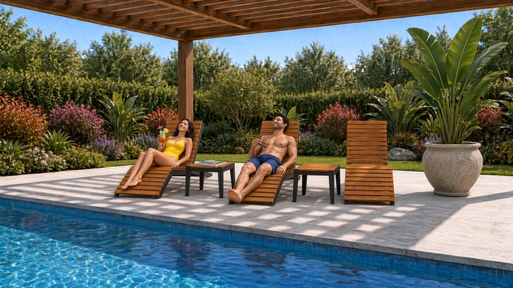Inga sun lounger with 3-position adjustment – photo 3