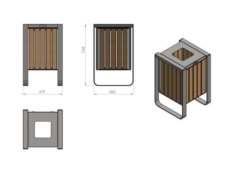 Józef Litter Bin 75 cm – photo 3