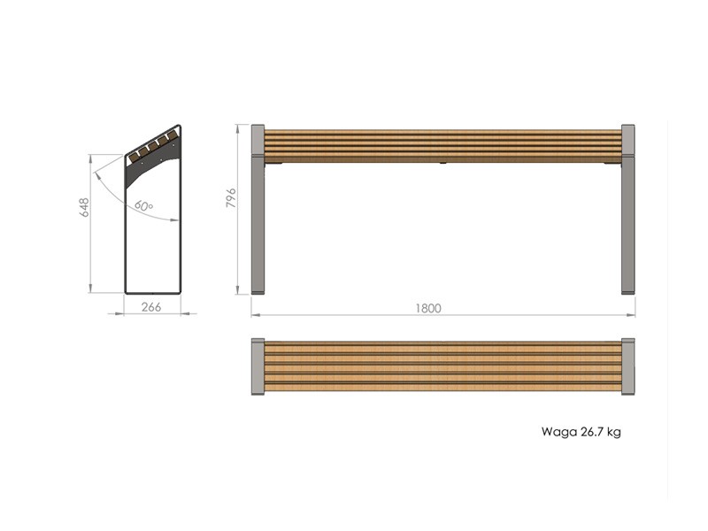 Anlehnbank Bronisław 180 cm – Foto 3