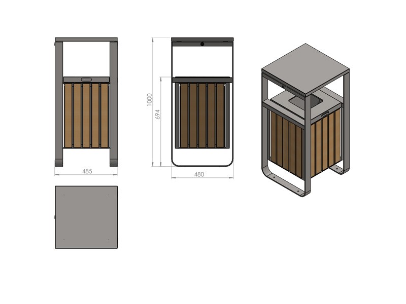 Józef Litter Bin 60 l with Canopy – photo 3