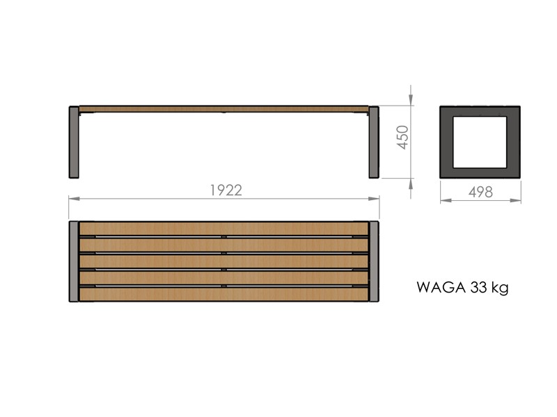 Brandon Straight Single Park Bench 192 cm – photo 3