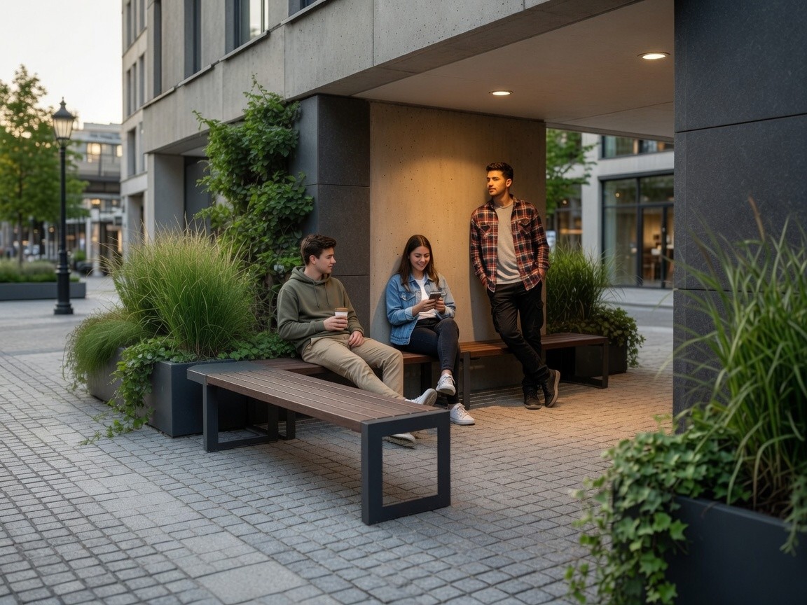 Brandon Triple L-Shaped Park Bench 362 cm, Design II – photo 3