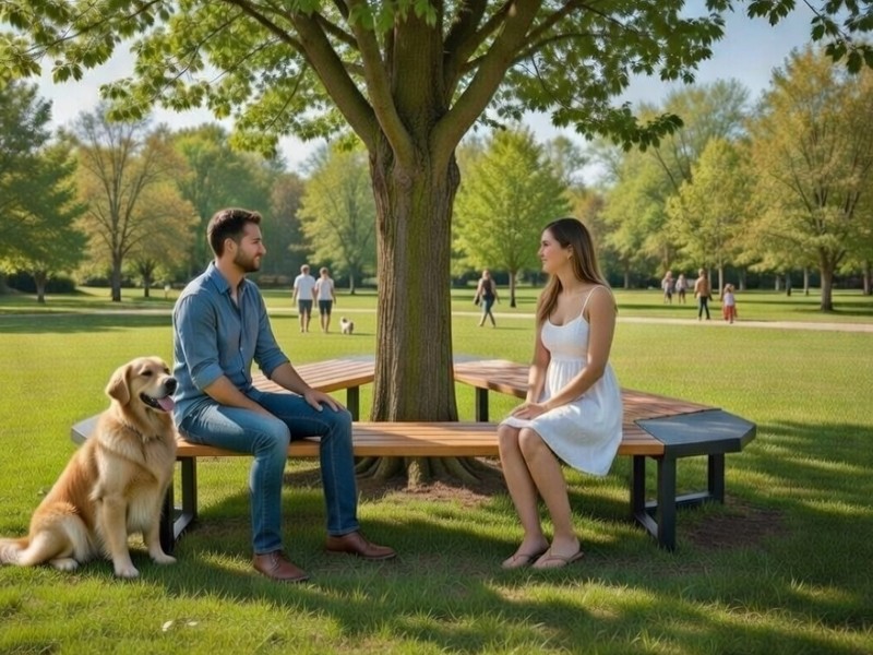 Brandon Triangular Park Bench 278 cm – photo 2